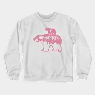 Momlife bear and her cub graphic design Crewneck Sweatshirt